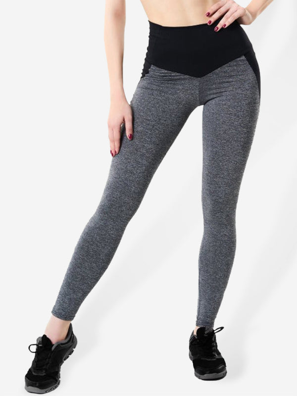 Women's Contrast Colour High Waisted Activewear Leggings