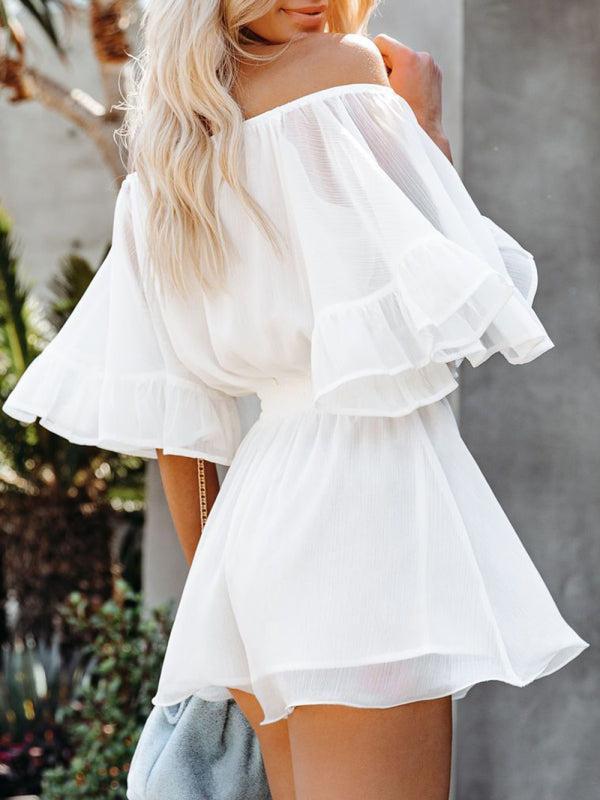 Women's Off The Shoulder Chiffon Flowy Playsuit