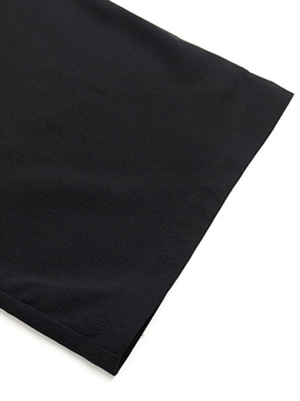 Women’s Black High-Waisted Wide Leg Trousers with Pockets