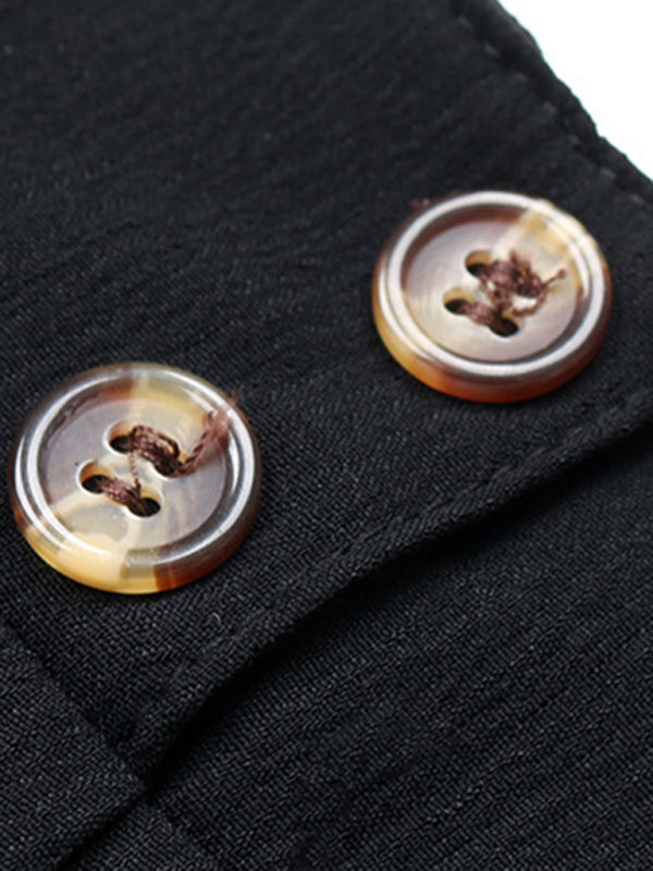 Women’s Black High-Waisted Wide Leg Trousers with Pockets