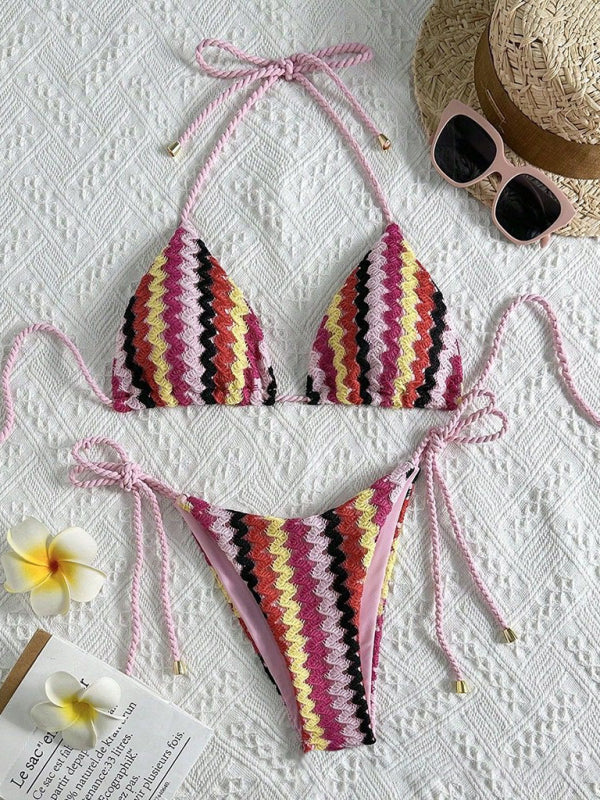 Women’s Boho Inspired Crochet Halter Neck Bikini