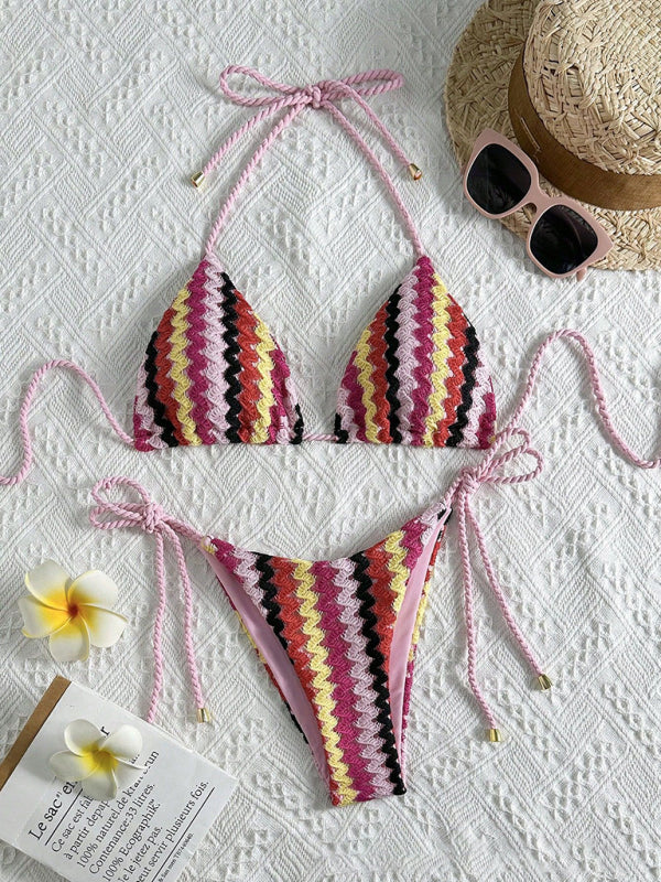 Women’s Boho Inspired Crochet Halter Neck Bikini