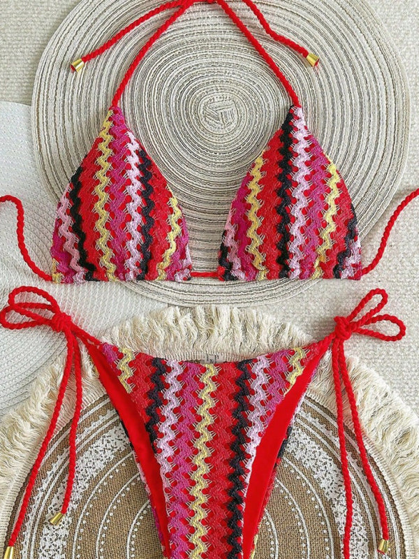 Women’s Boho Inspired Crochet Halter Neck Bikini