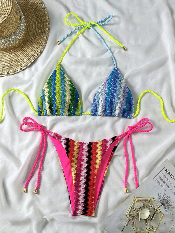 Women’s Boho Inspired Crochet Halter Neck Bikini