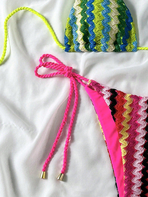 Women’s Boho Inspired Crochet Halter Neck Bikini