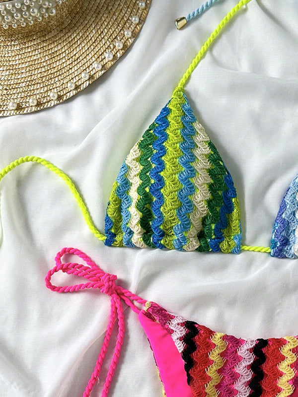 Women’s Boho Inspired Crochet Halter Neck Bikini