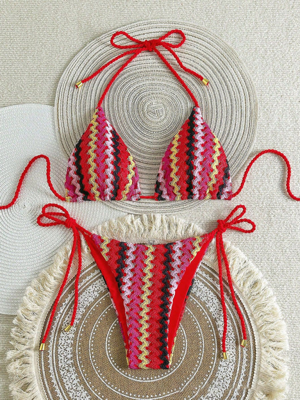 Women’s Boho Inspired Crochet Halter Neck Bikini