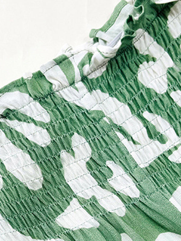 Women’s geometric print wide leg loose trousers – casual bold patterned trousers