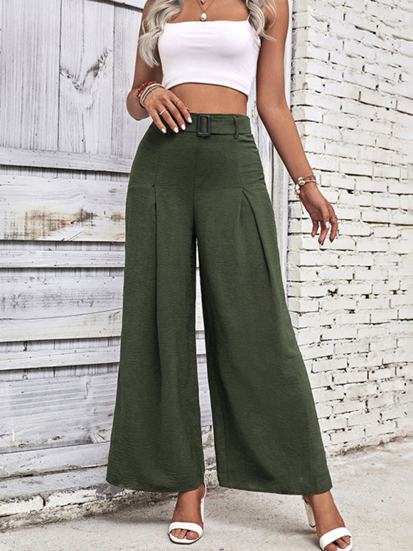 Women’s High Waist Wide Leg Trousers with Belt