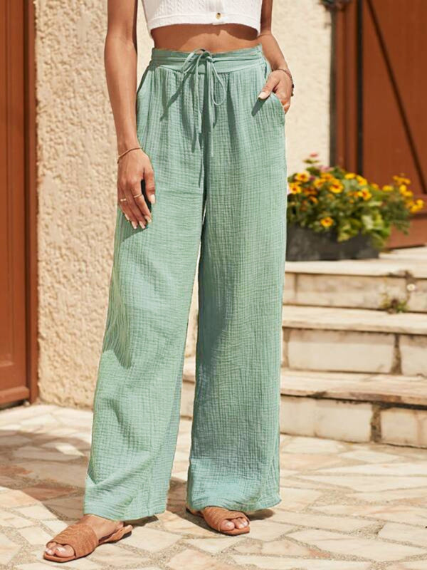 Women’s Loose Pleated Trousers Elasticated Waist Casual Style