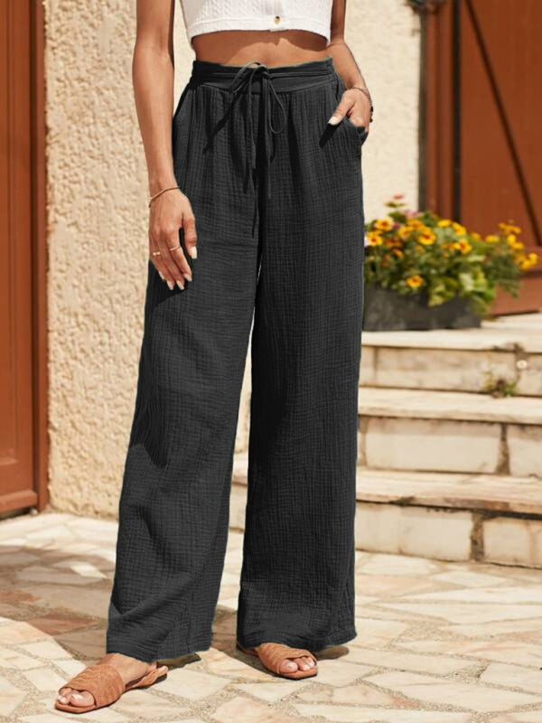 Women’s Loose Pleated Trousers Elasticated Waist Casual Style