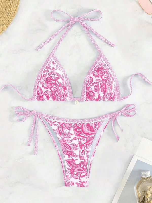 Women’s Paisley Print Boho Inspired Halter Neck Bikini