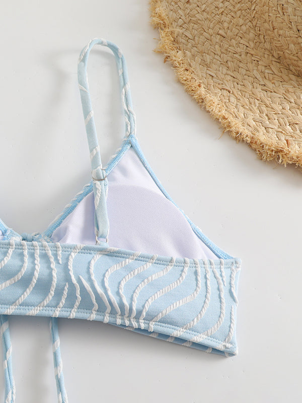 Women’s Stripe Print Full Brief Bikini Comfortable & Flattering Swimwear