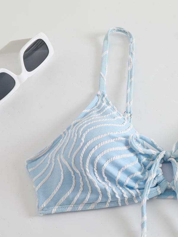 Women’s Stripe Print Full Brief Bikini Comfortable & Flattering Swimwear