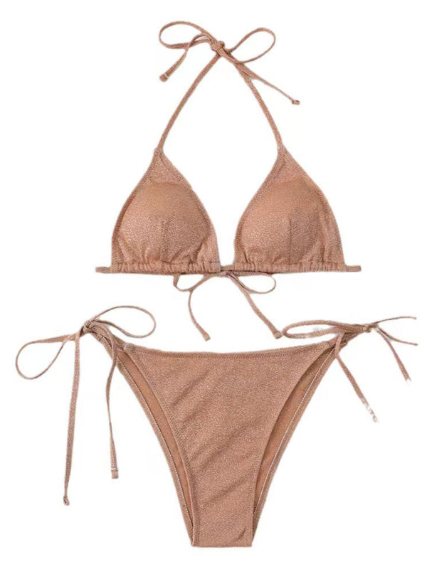 Women's Sexy Shimmer Triangle Tie Bikini