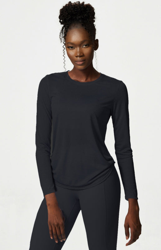 Women's Activewear Quick Dry Long Sleeve Curved Hem Top