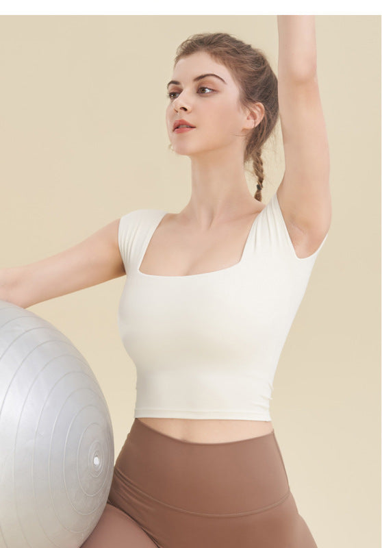 Women's Square Neck Cropped Sports Top