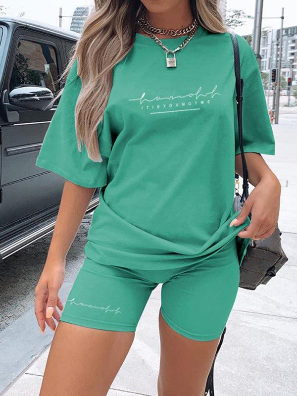 Women' Double Dry Matching T-shirt And Cycling Shorts