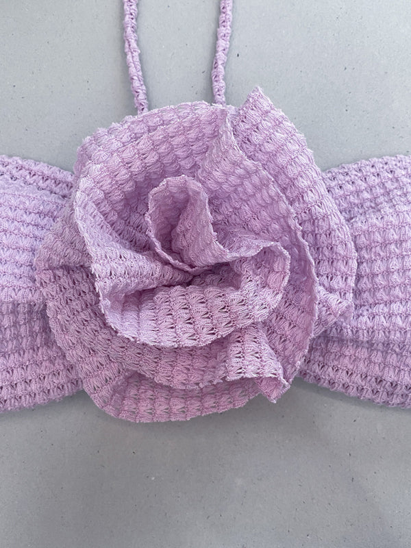 3 Piece Bikini Set with Floral Details