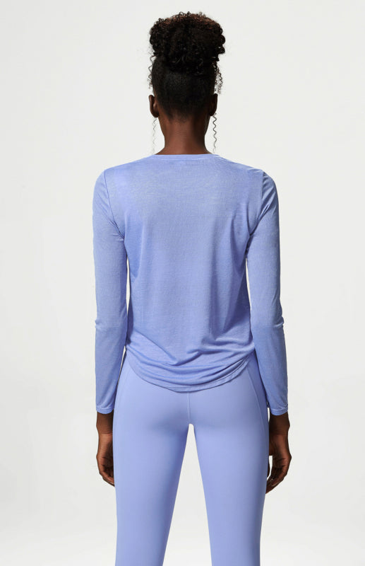 Women's Activewear Quick Dry Long Sleeve Curved Hem Top