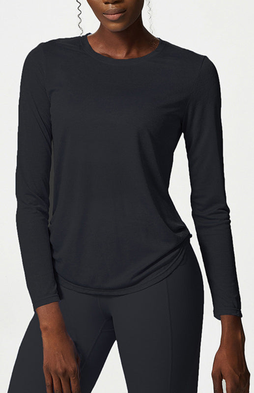 Women's Activewear Quick Dry Long Sleeve Curved Hem Top