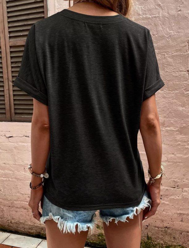 Women's Casual Button-up Short Sleeve Top