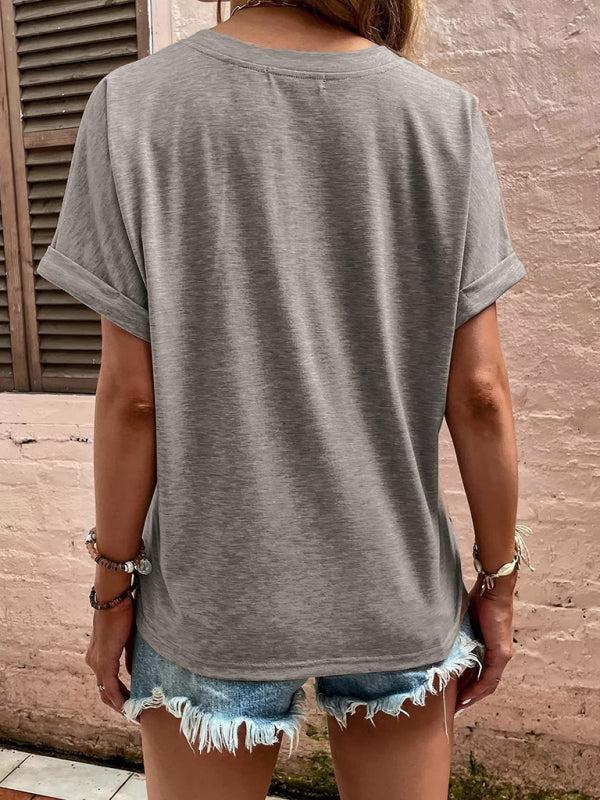 Women's Casual Button-up Short Sleeve Top