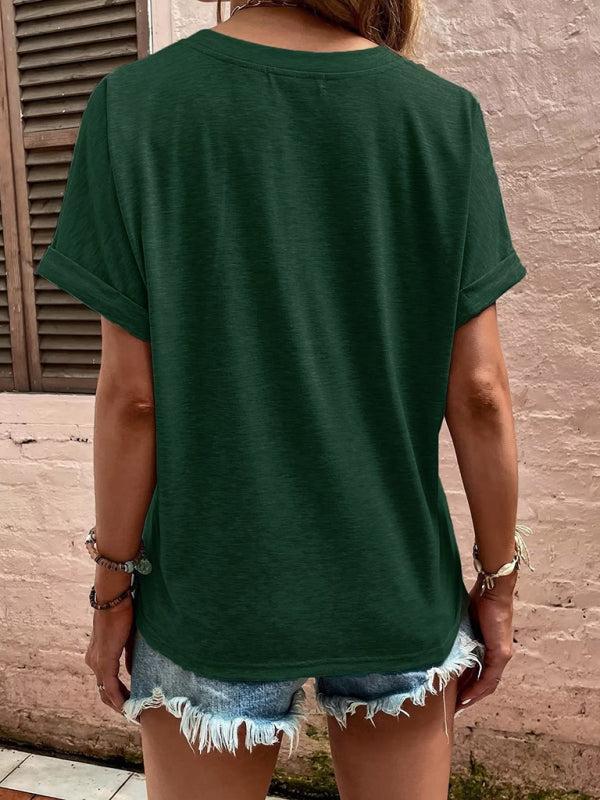 Women's Casual Button-up Short Sleeve Top