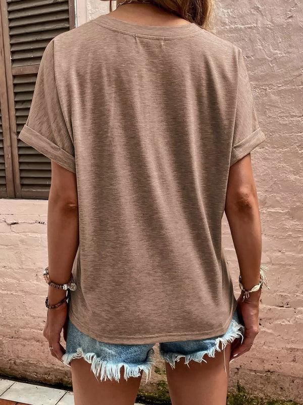 Women's Casual Button-up Short Sleeve Top