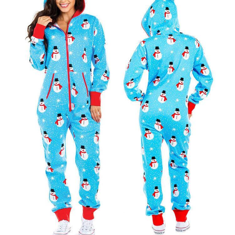 Women's Christmas Design Zip Up Onesie