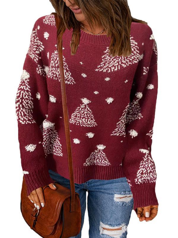 Women's Christmas Tree Design Knitted Jumper