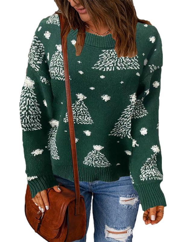 Women's Christmas Tree Design Knitted Jumper