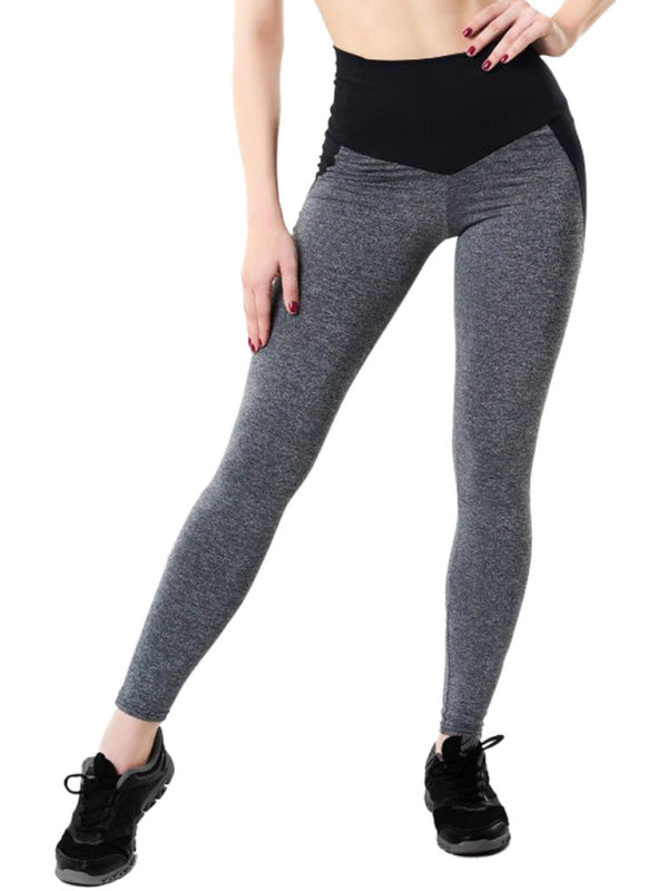 Women's Contrast Colour High Waisted Activewear Leggings