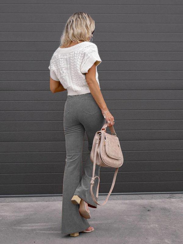 Women’s Corduroy Flare Leg High Waist Trousers