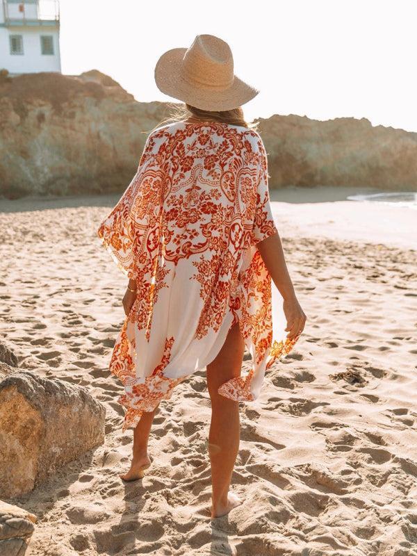 Women's Delicate Floral Design Beach Cover Up