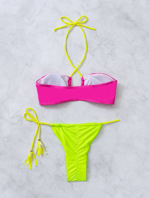 Women's Fluorescent Strappy Bikini
