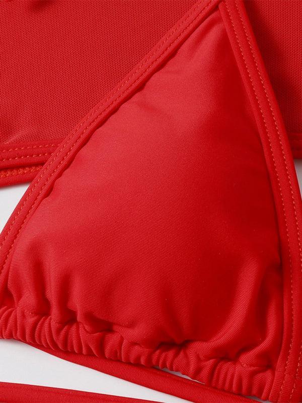 Women's High Cut Waist Bikini Three-Piece Swimsuit