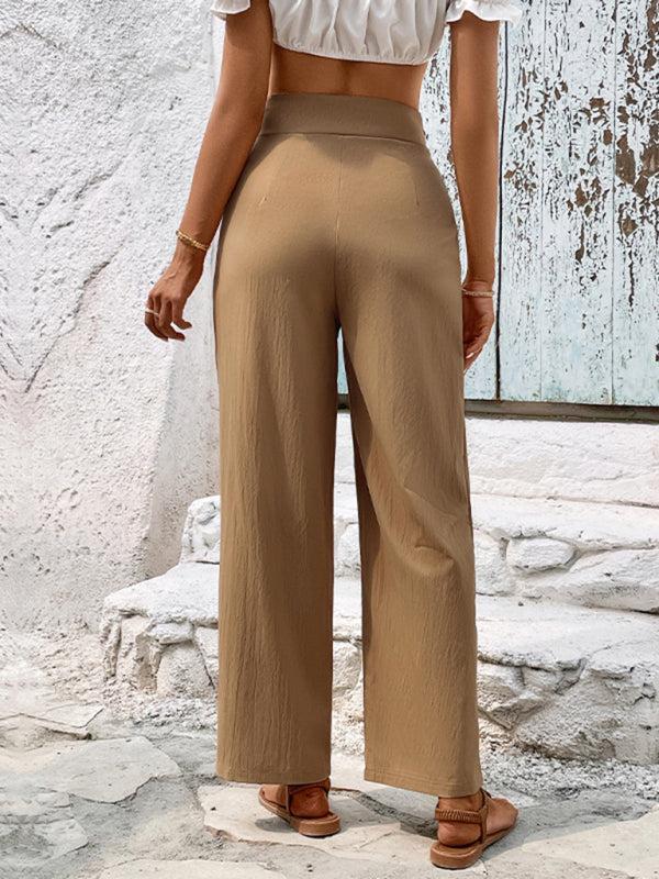 Women's High Waist Straight Leg Loose Fit Trousers