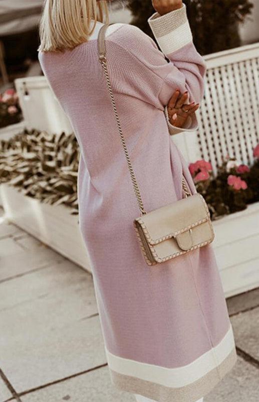 Women's Knitted Open Front Mid Length Cardigan