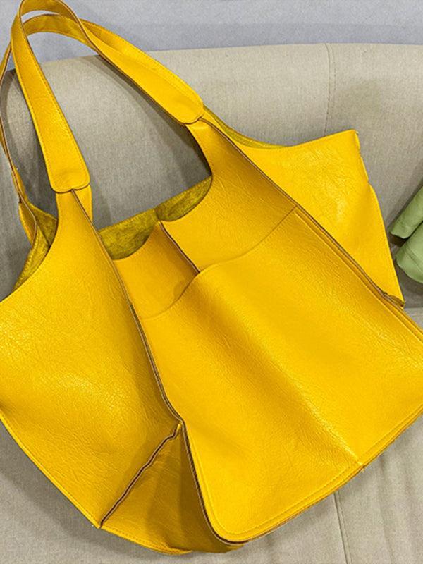 Women's Large Soft PU Leather Shoulder Tote Bag