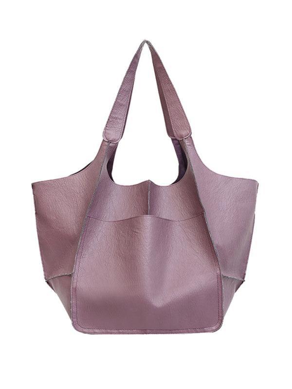 Women's Large Soft PU Leather Shoulder Tote Bag