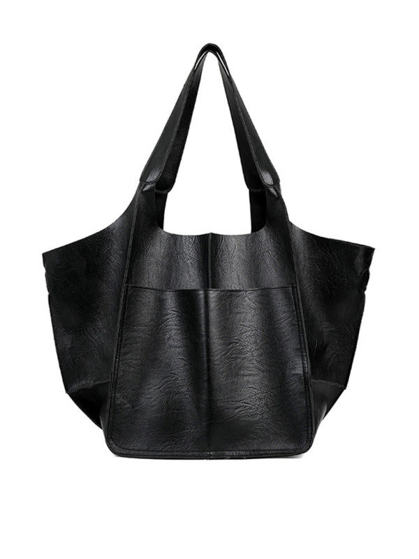 Women's Large Soft PU Leather Shoulder Tote Bag
