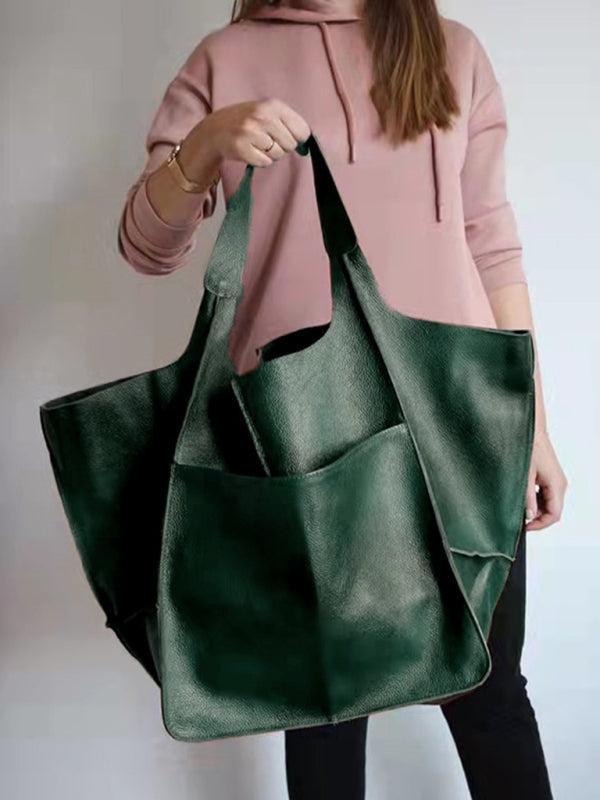 Women's Large Soft PU Leather Shoulder Tote Bag