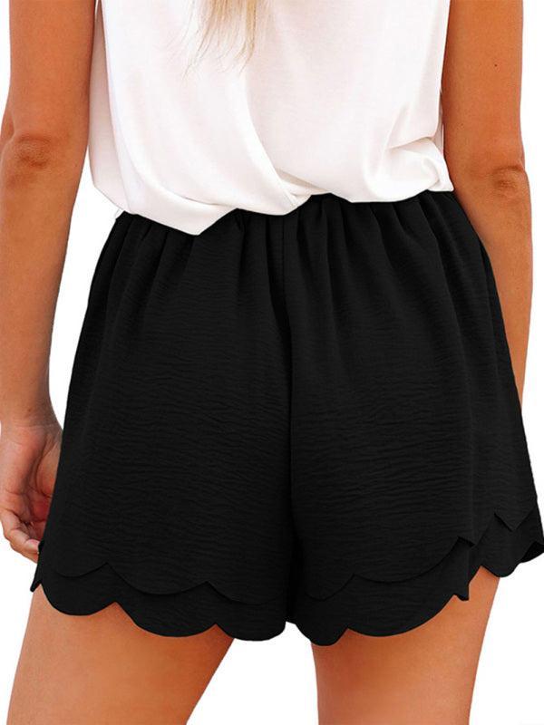 Women's Layered Petal Shorts With Tie Waist