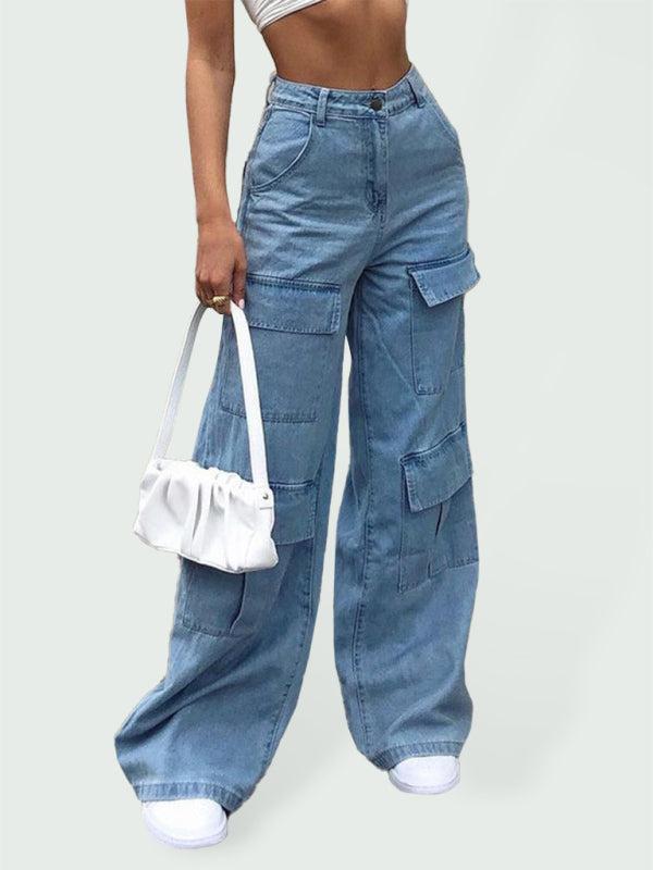 Women's Multi Pocket Cargo Denim Jeans