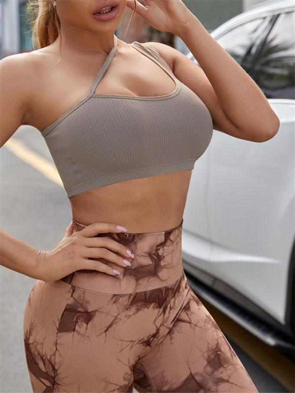 Women's One Shoulder Sports Bra with Cut Out Detail