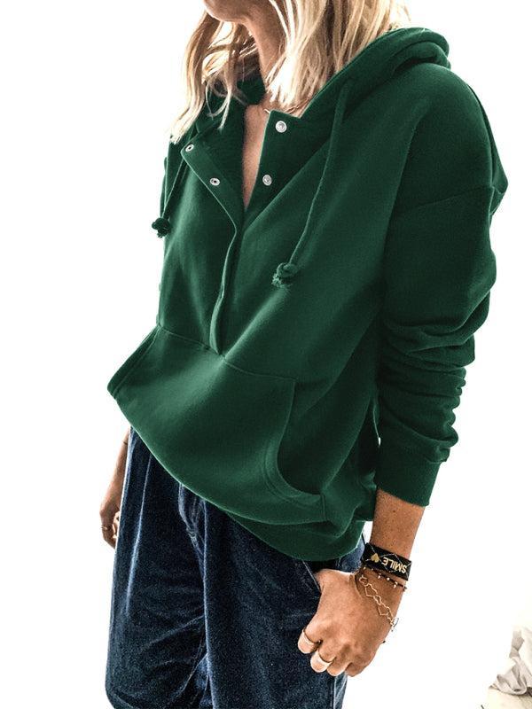 Women's Overhead Hoodie With Front Pocket And Press Stud Fastening