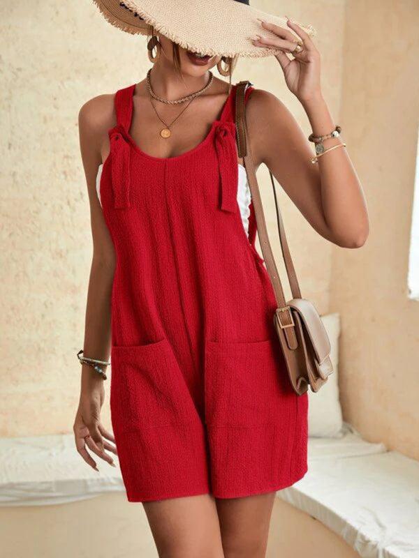 Women's Patch Pocket Casual Playsuit With Strap Detail