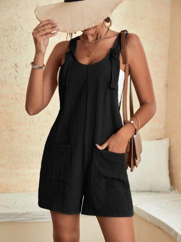 Women's Patch Pocket Casual Playsuit With Strap Detail