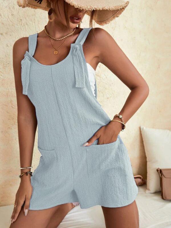 Women's Patch Pocket Casual Playsuit With Strap Detail